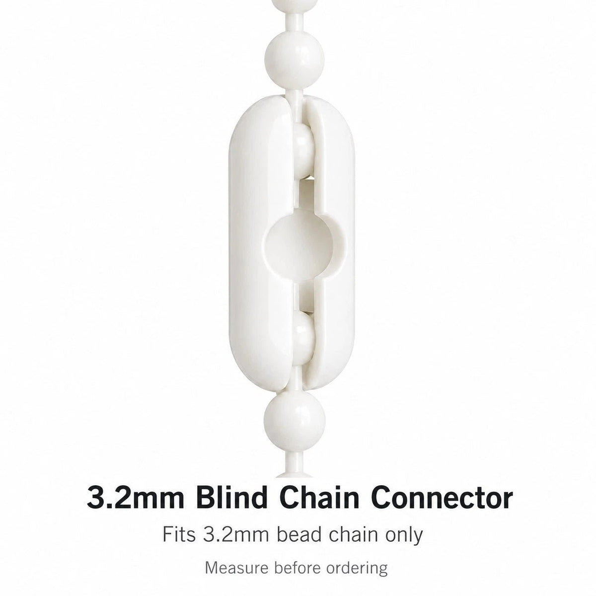 white 3.2mm beaded roller blind chain joining clips for repairs (image 1)