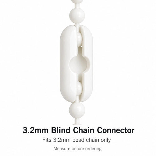 white 3.2mm beaded roller blind chain joining clips for repairs (image 1)