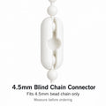 white 4.5mm No.10 beaded roller blind chain connector repair clips (image 1)