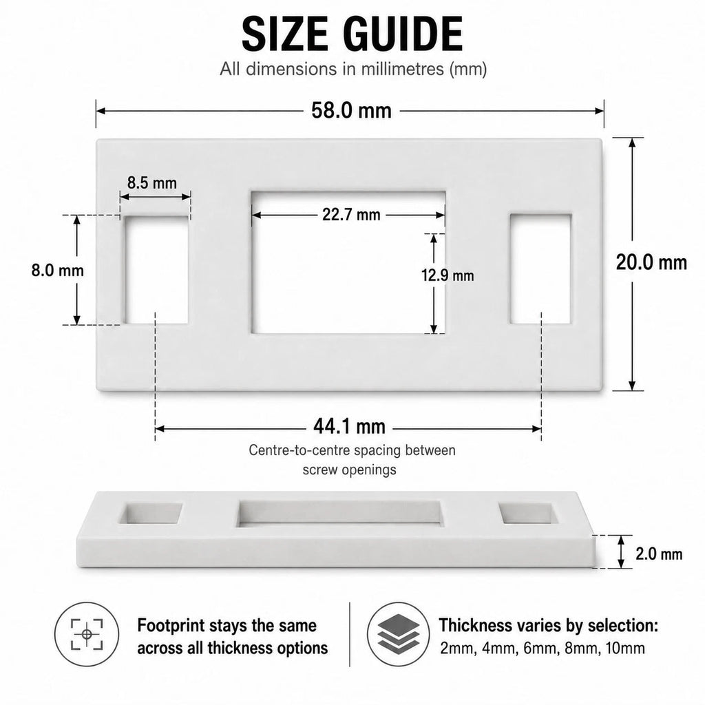 58 x 20mm door strike plate packing shims for internal door latch alignment (image 10)