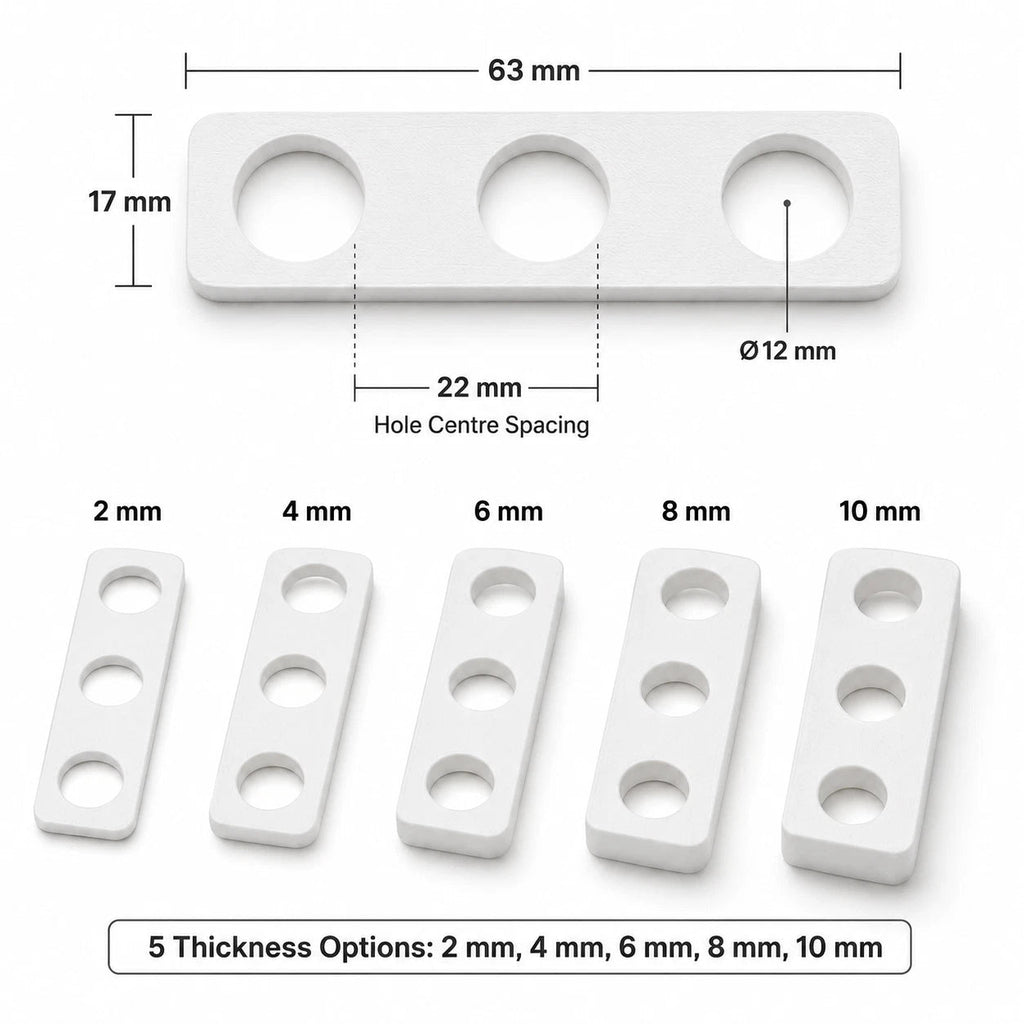 63mm rectangular uPVC window handle spacers for Perfect Fit blind clearance (image 10)