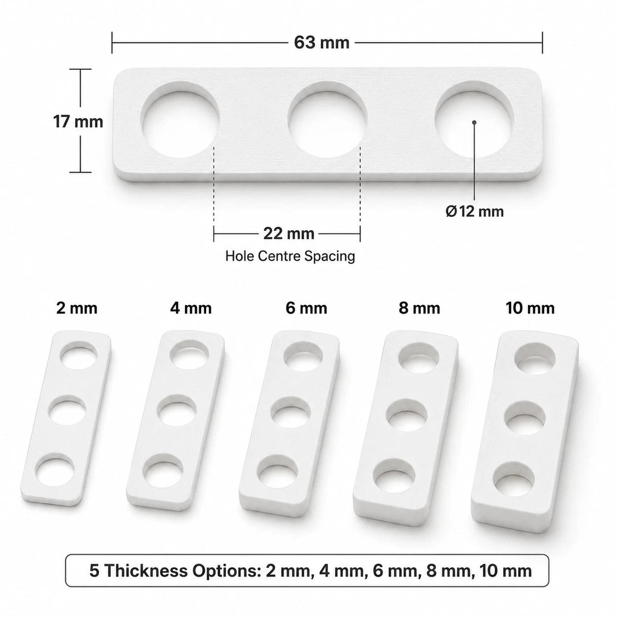 63mm rectangular uPVC window handle spacers for Perfect Fit blind clearance (image 10)
