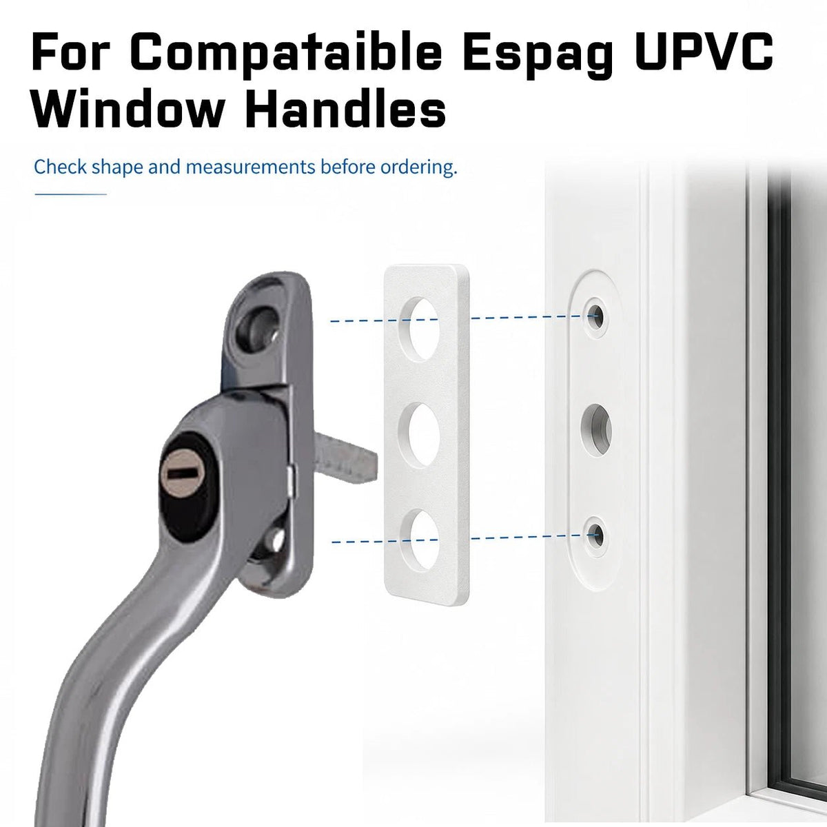 63mm rectangular uPVC window handle spacers for Perfect Fit blind clearance (image 3)