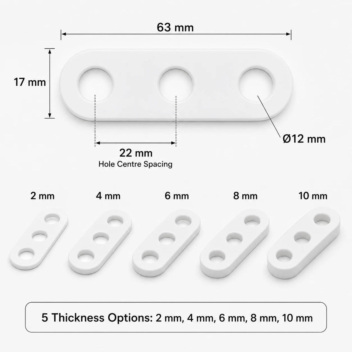 63mm rounded uPVC window handle spacers for Perfect Fit blind clearance (image 2)