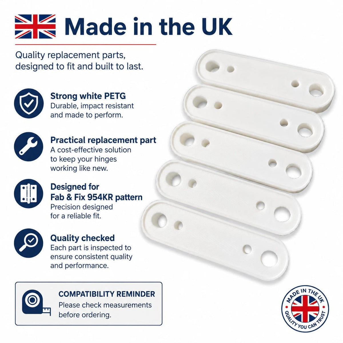 cockspur window handle spacer packers for compatible Fab and Fix 954KR handles (image 9)