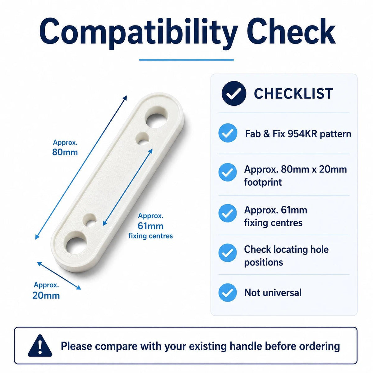 cockspur window handle spacer packers for compatible Fab and Fix 954KR handles (image 2)