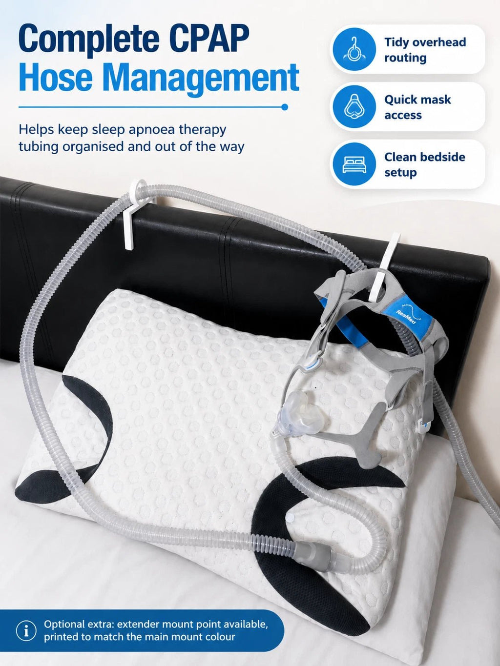CPAP Hose Holder Bed Clip Sleep Apnoea Tube Support Mask Hook UK Made - photo 2