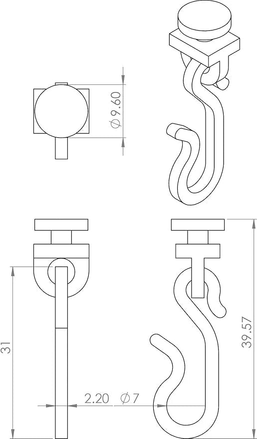shower curtain track glider hooks for compatible Croydex Module 4 rails (image 3)